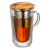 DDT-DW967B-450/TM Кружка с двойными стенками, крышкой и ситечком Decor de table Mon matin 450 мл