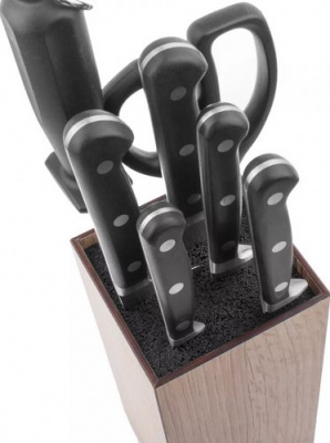 PDN102094OA4 Подставка для кухонных ножей, универсальная, 10*10*23см, дуб натуральный, композитный м