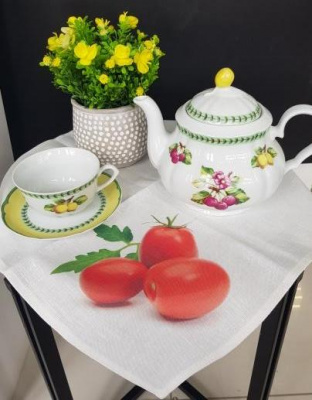 Салфетка сервировочная 45*45см, Посудный ряд, принт Овощи, микс 