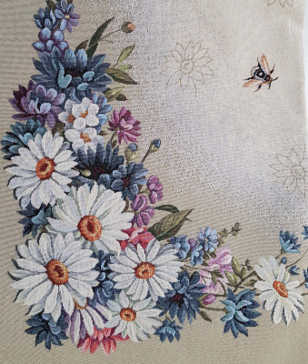 Скатерть-столешница 100*100см, принт МАРГАРИТА-В , цвет бежевый, гобелен, Италия